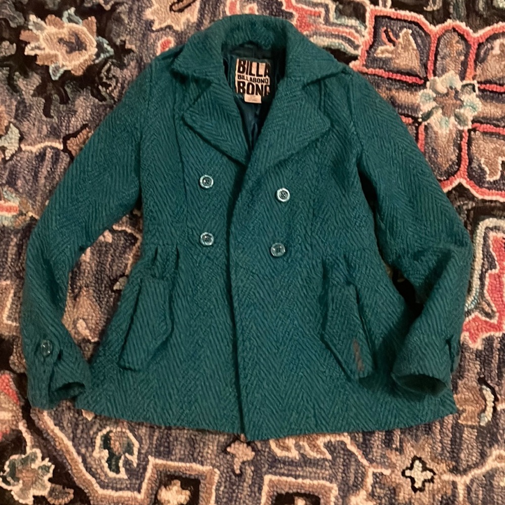 Billabong Teal Pea coat